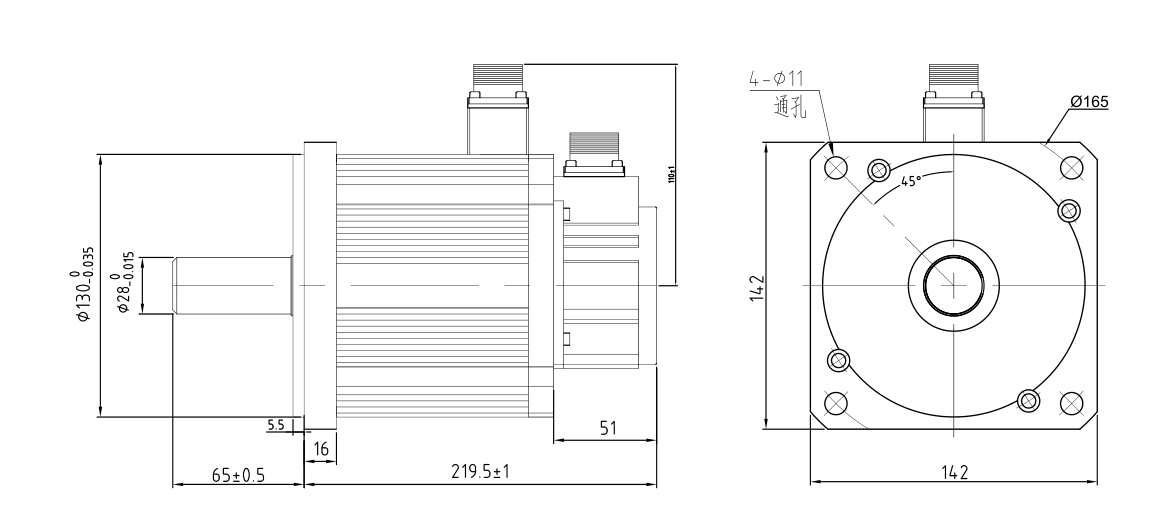 JGSM 150mm 2.8kW 普军级伺服电机