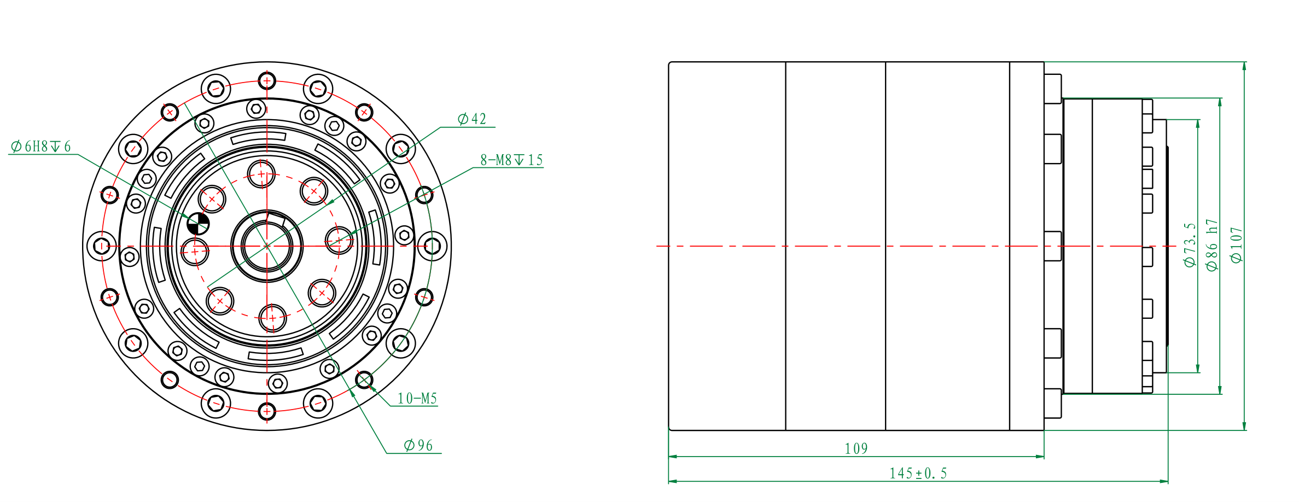 Cycloidal Pinwheel Joint Motor 91 · 660W with Brake