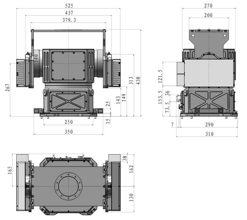 便携式跟踪干扰雷达转台